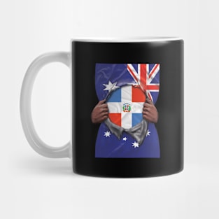 Dominican Republic Flag Australian Flag Ripped Open - Gift for Dominican From Dominican Republic Mug